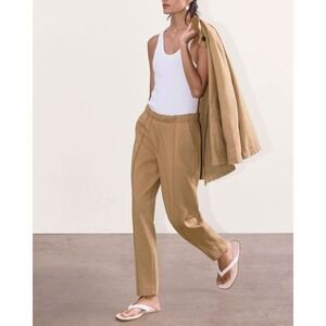 Everlane Dream Pant Women‎ Medium Tan Tapered Elastic Waist Organic Cotton Modal